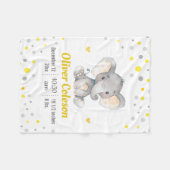 Gele Grijze Olifant Polka Dot Baby Stats Kwekerij Fleece Deken (Voorkant (Horizontaal))