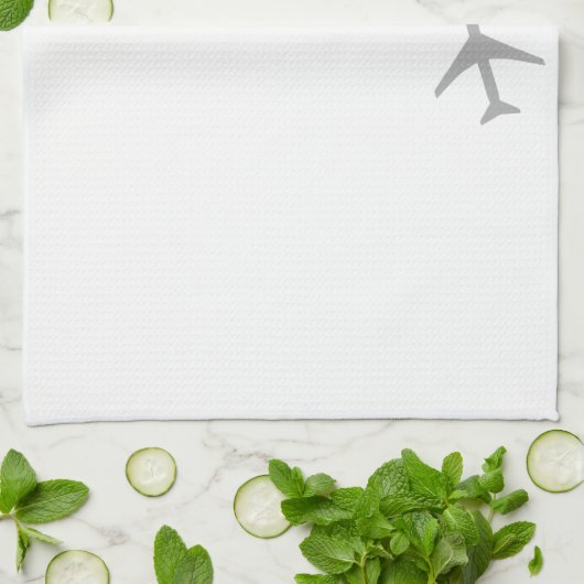 Gele grijze vliegtuigen theedoek (Gevouwen)