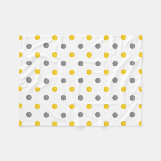 Gele grijze Waterverf Polka Dots Fleece Deken (Voorkant (Horizontaal))
