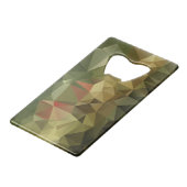 Gele groene Abstracte geometrische piramide kunst Kredietkaart Flessenopener (Voorkant Gekanteld)