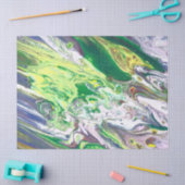 Gele groene blauwe Paarse Abstracte ontkoppeling Tissuepapier (Craft)