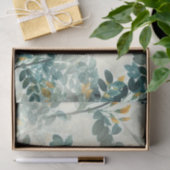 Gele groene bloem met groene bloem tissuepapier (Geschenk)