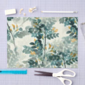 Gele groene bloem met groene bloem tissuepapier (Craft)