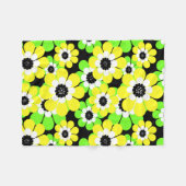 Gele groene bloemen fleece deken (Voorkant (Horizontaal))