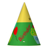 Gele groene cupcake, gepersonaliseerde Birthday Pe Feesthoedjes (Links)