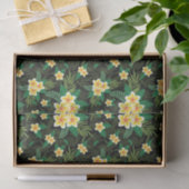 Gele groene Floral botanische ontkleurde kraft Tissuepapier (Geschenk)