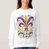 Gele, groene paarse fleur de lis veren