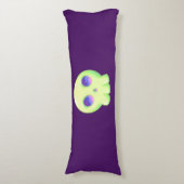 Gele groene ruimte Oogkleurige schedel Tekenen Lichaamskussen (Voorkant Verticaal)