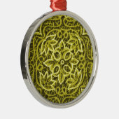 Gele groene structuur voor patchwerk metalen ornament (Rechts)