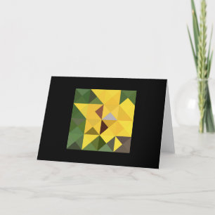 Gele groene tinten Quilt Square Note Kaart