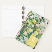 Gele groene weidebloemen gepersonaliseerde naam planner (Display)