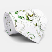 Gele groene wijnstokken stropdas (Opgerold)