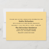 Gele Grunge Banner Afstudeerder Invitation Kaart (Achterkant)