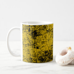 Gele grunge koffiemok