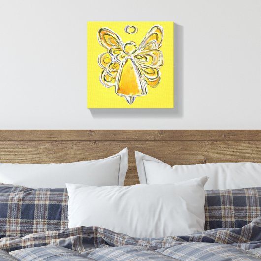 Gele Guardian Angel Art Wrapped Canvas schilderen (Insitu (Slaapkamer))