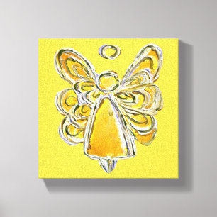 Gele Guardian Angel Art Wrapped Canvas schilderen Afdruk