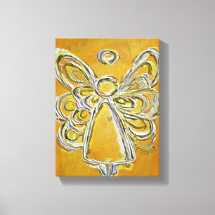 Gele Guardian Angel Art Wrapped Canvas schilderen Afdruk