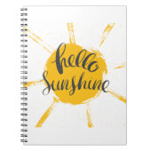 Gele hand Drawn Sun Hallo Sunshine Afbeelding Notitieboek (Voorkant)