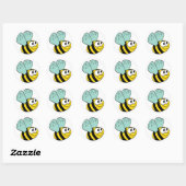 Gele Happy Bee Tshirts en geschenken Ronde Sticker (Vel)