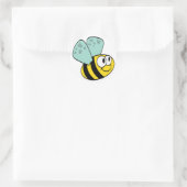 Gele Happy Bee Tshirts en geschenken Ronde Sticker (Tas)