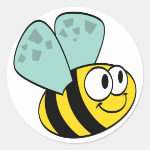 Gele Happy Bee Tshirts en geschenken Ronde Sticker