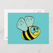 Gele Happy Bee Tshirts en Gifts Briefkaart (Voorkant / Achterkant)