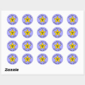 Gele Happy Star Great Work-Stickers Ronde Sticker (Vel)