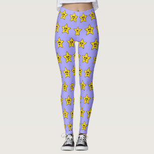 Gele Happy Star-Leggings Leggings