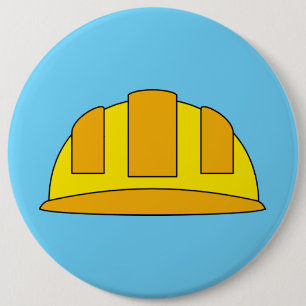 Gele harde Petten Cartoon Ronde Button 6,0 Cm