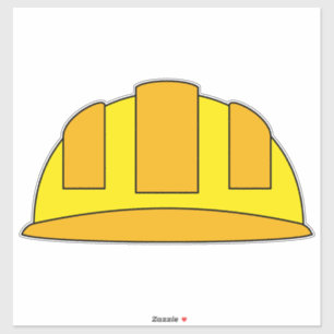 Gele harde Petten Cartoon Sticker