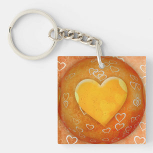 Gele hars Acrylische Sleutelhanger