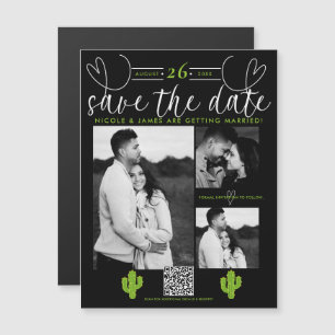 Gele Hart Cactus Feest Liefde Save the Date