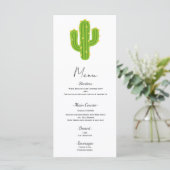 Gele Hart Cactus Fiesta Liefde Bruiloftsmenu Menu (Staand voorkant)