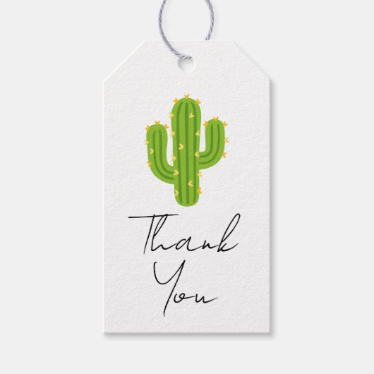 Gele Hart Cactus Fiesta Liefde Trouwen Cadeaulabel (Voorkant)
