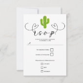 Gele Hart Cactus Fiesta Love Wedding RSVP (Voorkant)