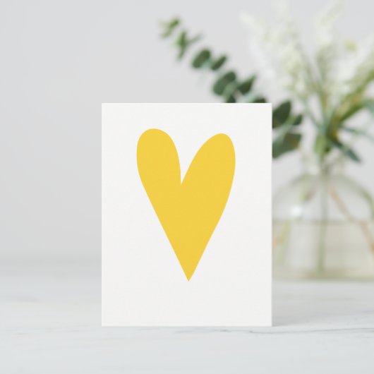 Gele Hart Postkaart (Staand voorkant)