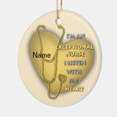 Gele hart uitzonderlijke verpleegkundige keramisch ornament (Links)