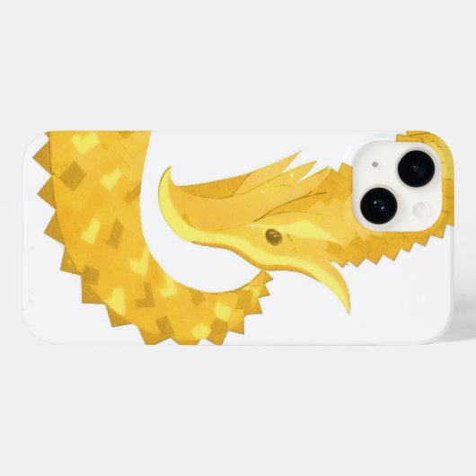 Gele hartdraak op wit Case-Mate iPhone case (Achterkant (horizontaal))