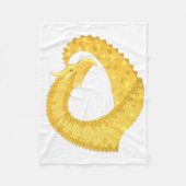 Gele hartdraak op wit fleece deken (Voorkant)