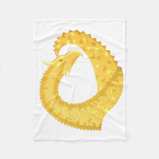 Gele hartdraak op wit fleece deken (Voorkant)
