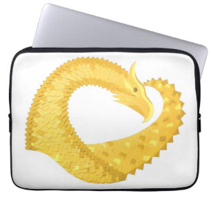 Gele hartdraak op wit laptop sleeve