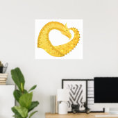 Gele hartdraak op wit poster (Thuiskantoor)
