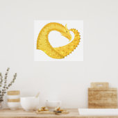 Gele hartdraak op wit poster (Keuken)