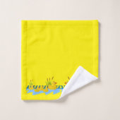 Gele heldere vaste eenden badkamer handdoek sets (Wasdoekje)