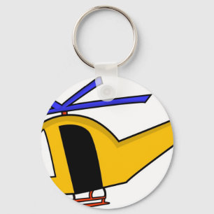 Gele helikopter sleutelhanger