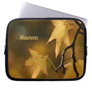 Gele herfstbladeren Foto Laptop Sleeve