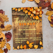 Gele herfstbladeren op schuurhout Thanksgiving Kaart