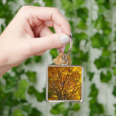 Gele herfstloof sleutelhanger (Hand)