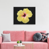 Gele Hibiscus bloem gewikkeld canvas Afdruk (Insitu (Woonkamer))