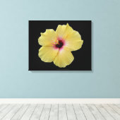 Gele Hibiscus bloem gewikkeld canvas Afdruk (Insitu (Houten vloer))
